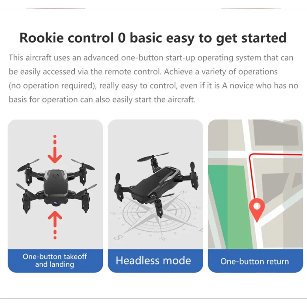 K1 мини складной Wi-Fi FPV Радиоуправляемый Дрон с HD камерой RC вертолет самолет высота удержания воздушные видео игрушки для детей - Цвет: 500W 2Battery