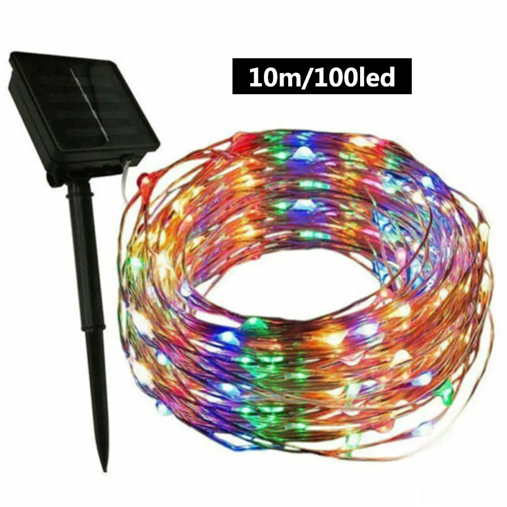 Colorful 100 Brillia светодиодный уличный светильник на солнечной энергии гирлянды 60/100 светодиодный s Фея праздник для рождественской вечеринки гирлянды Солнечный сад Водонепроницаемый 6/10m - Испускаемый цвет: Colorful