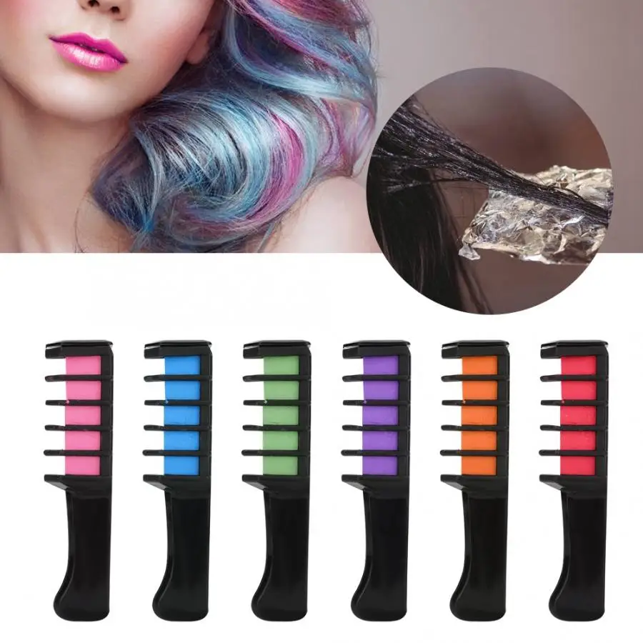 6 цветов одноразовая мини краска для волос расческа Парикмахерская краска для волос аксессуар инструмент n