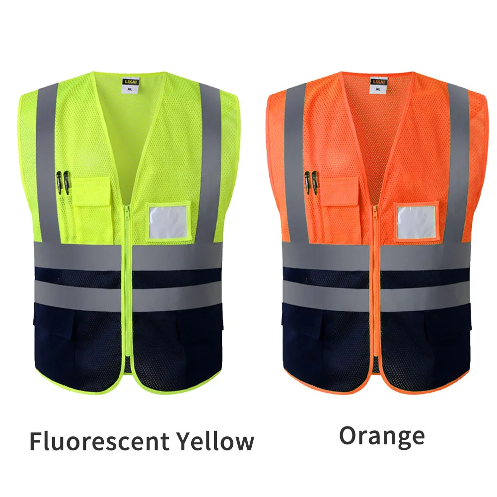Night Running Reflective Strip Protective Warning Construction Waistcoat Safety Vest Cycling Working Adult Mesh Cloth Waterproof