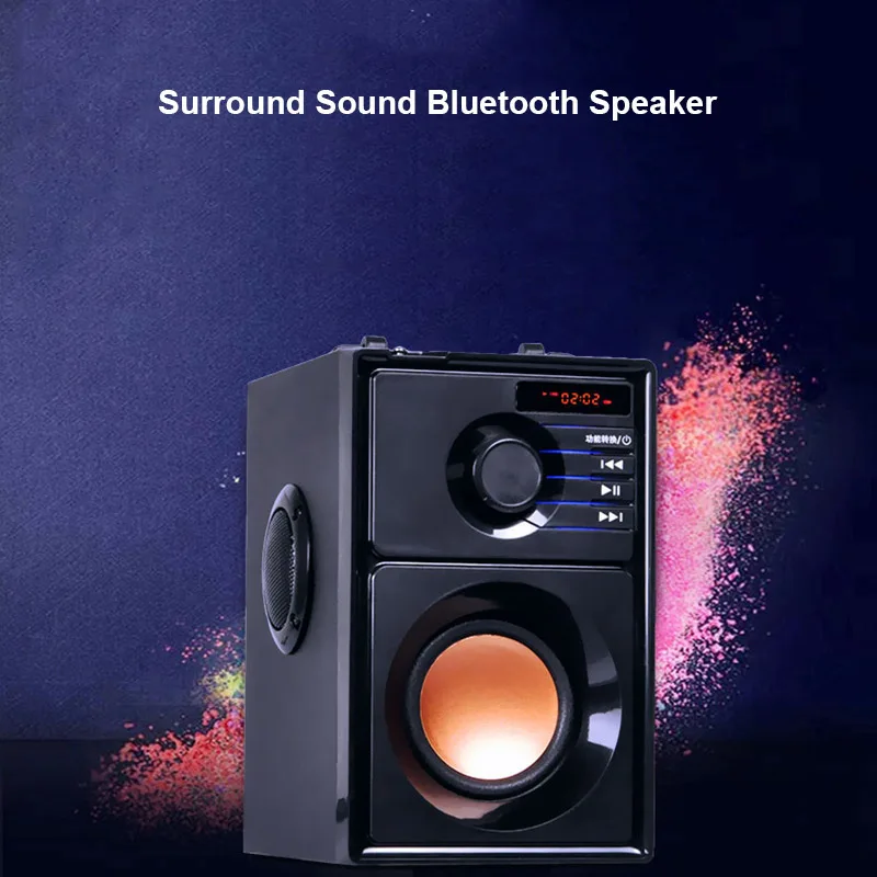 

Mini Wireless Bluetooth Speaker Wooden Subwoofer Mp3 Play FM Radio Computer Portable DQ-Drop