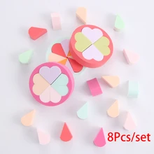 8 шт./компл. безлатексный макияж губка многоразовые пуховка для пудры косметические сухое/влажное двойного назначения Губка Уход за кожей лица Красота основа для макияжа инструменты