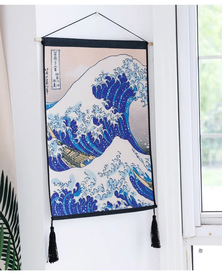 2 шт./компл. японский Ukiyo-e живопись античный висячий гобелен настенный декоративный подвесной тканевый фон ткань