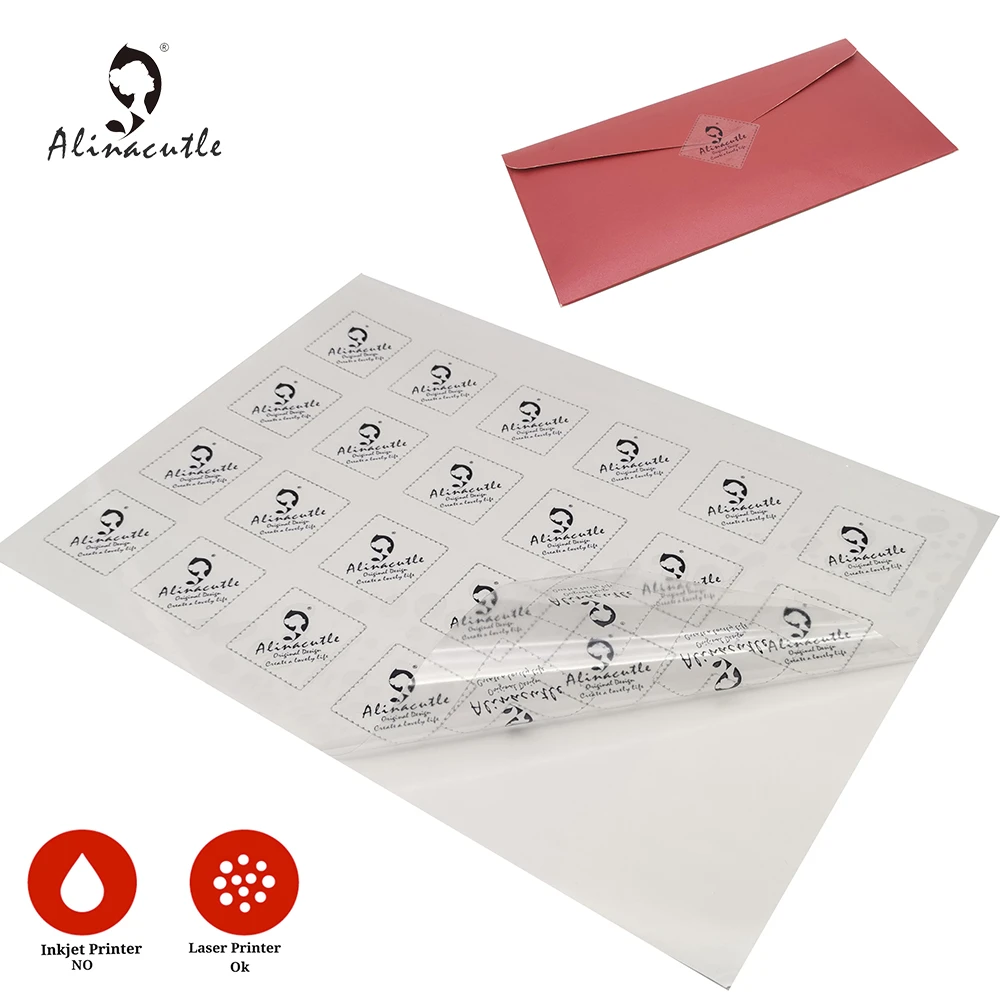 A4X10SHEETS Self adhesive Clear PET Paper for Laser Printer Logo Label ...