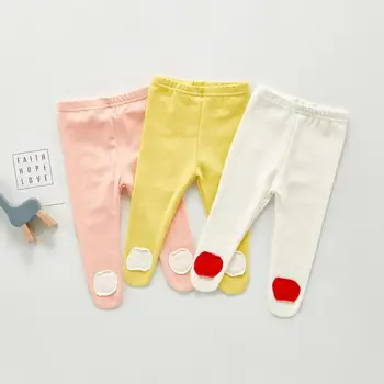 

Soft Cotton Baby Girl Tights Newborn Casual Solid Color Baby Pantyhose Infant Girls Cute Patch Pantyhose Baby's Clothing