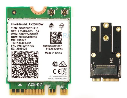 Двухдиапазонная 2400 Мбит/с Беспроводная AX200NGW NGFF M.2 Bluetooth 5,0 Wifi сетевая карта 2,4 г/5 г 802.11ac/ax для Intel AX200 - Цвет: AX200MiniPCI-Eadpter