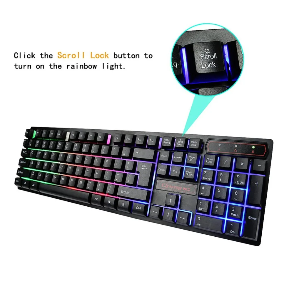 Красочная подсветка игровая клавиатура механическая ручная пластиковая панель плавающая клавиша 19 ключ