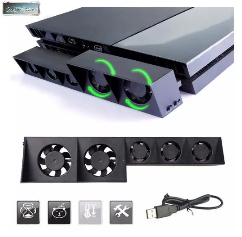 

New DC5V 5 USB Cooling Fan Turbo External Cooler Temperature Control for Sony Playstation 4 PS4 High Quality Host Console