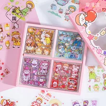 

BULA 100PCS/set Kawaii PET Waterproof Stickers Scrapbooking DIY Hand account Diary Decorative Mobile Craft Stickers