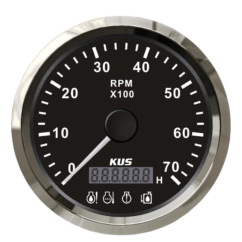 Kus Dn85mm Tachometer 07000rpm With Chk Eng, Low Pressure, Low Fuel