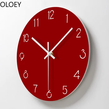 

Wall Clock Modern Design Acrylic Simple Decorative Red Color Wall Watches Living Room Farmhouse Decor Clocks Wall Watch Brief