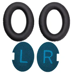 Premium Protein Leather Foam Ear Pads Cushions (Black blue)