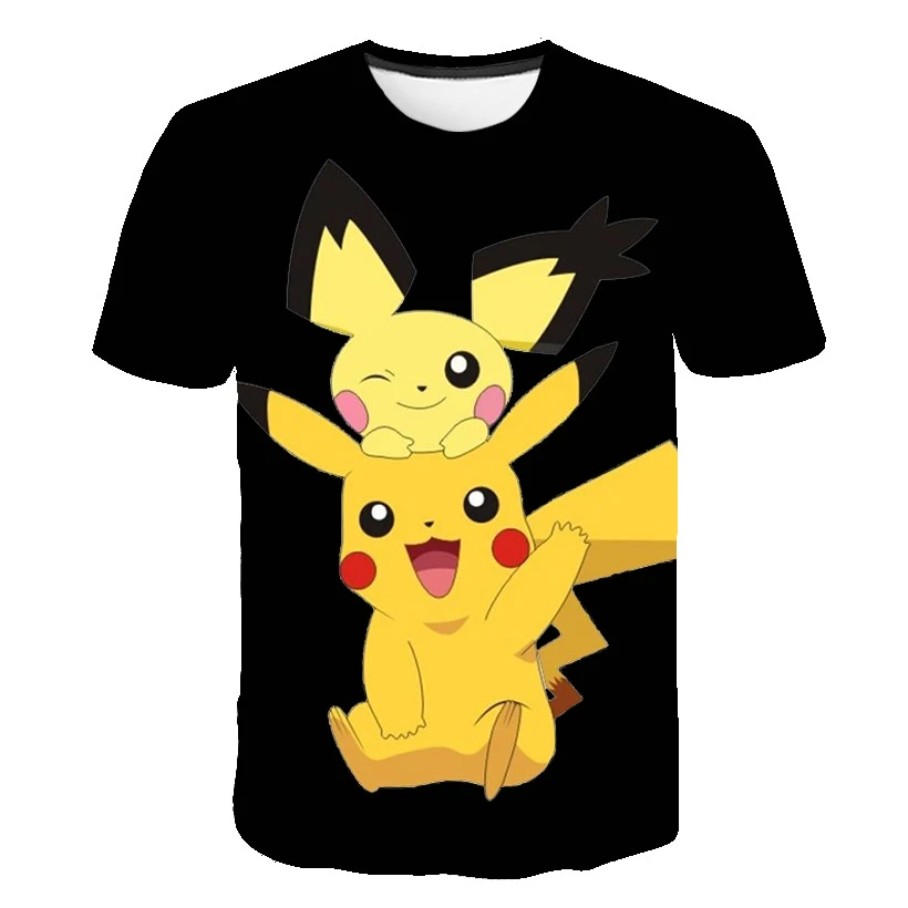 Pokemon series T shirt children's clothing 3D wild face casual short children's role playing kawaii T shirt girl clothin|T-Shirts| - AliExpress