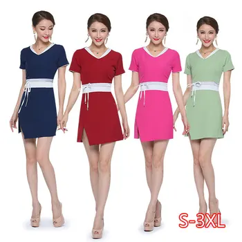 

2020 Lab Dress Hospital Doctor Nurse Uniform Women Short Sleeve Medical Uniform Beauty Salon Fashion Workwear Uniform