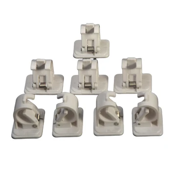 

8pcs Clip Easy Mount Curtain Rods Bracket Self Adhesive Crossbar Organizer Bathroom Storage Wall Hooks Rail Rack Practical