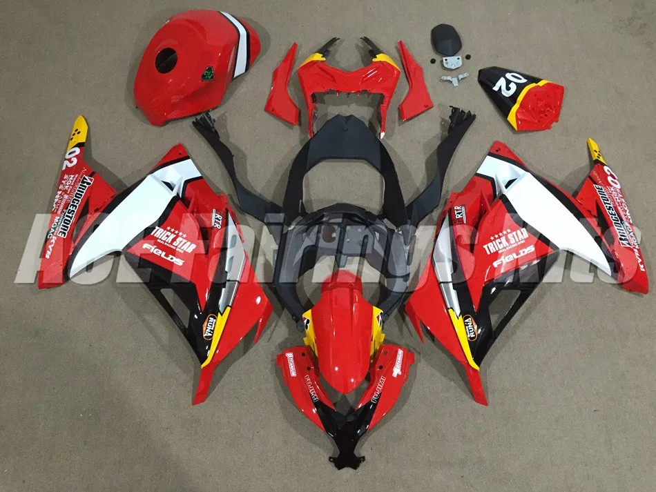 Топ ABS полный обтекатель для Kawasaki Ninja300 EX300 300R 2013 13 14 15 16 17 Обтекатели набор+ крышка бака красный белый