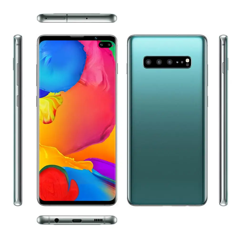 Смартфон S10+, полноэкранный, 6 ГБ+ 128 ГБ, 8 ядер, Android 9,0, Finger Face ID, двойная камера, 4G, смартфон, мобильный телефон, трубка - Цвет: GREEN