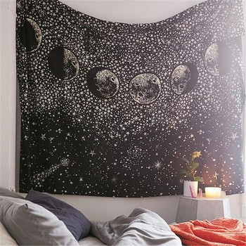 

Psychedelic Hanging Wall Tapestries Nature Cloud Fog Landscape Moon Tapestry Wall Hanging Starry Sky Hippie Mandala Wall Carpet
