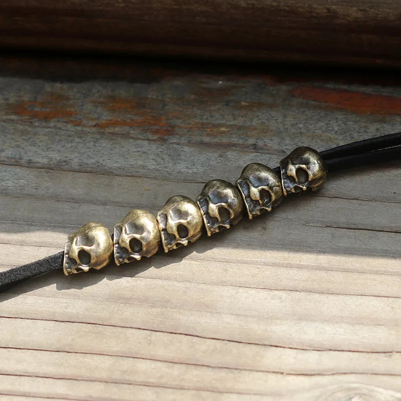 Small Skull Metal Hair Braid Dreadlock Beads Cuffs Tube Rings for Hair Styling 6PCS