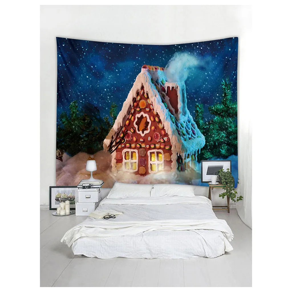 Рождественская печать, домашний гобелен, Настенный декор, пляжное полотенце, праздничный домашний декор, гобелен, 130x150 см, фон F* 12