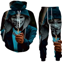Pull à capuche imprimé en 3D pour homme, vêtement de sport, survêtement à manches longues, collection automne et hiver 