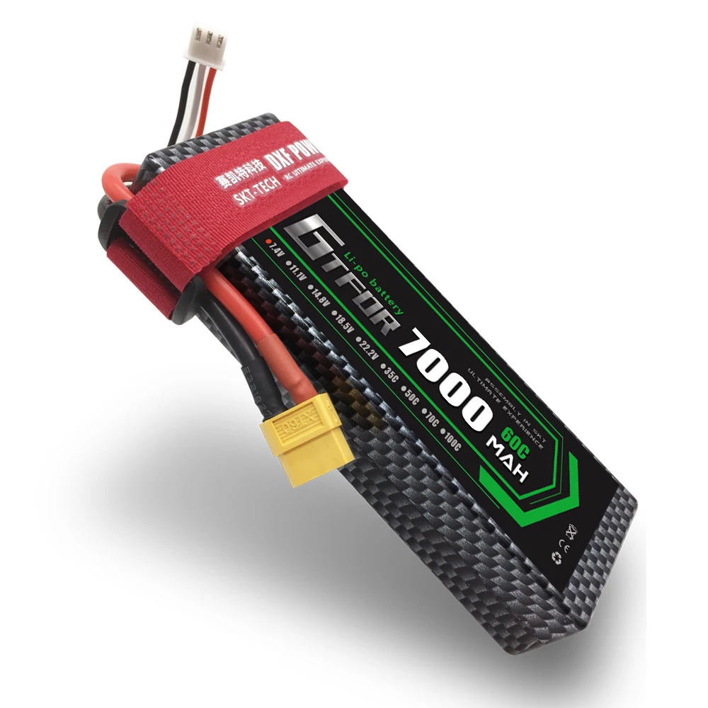 2 шт 7,4 V 5200 45c 7000mAh 60C GTFDR LiPo аккумулятор 2S HardCase для 1/8 1/10 RC модель автомобиля TRX Slash Emaxx