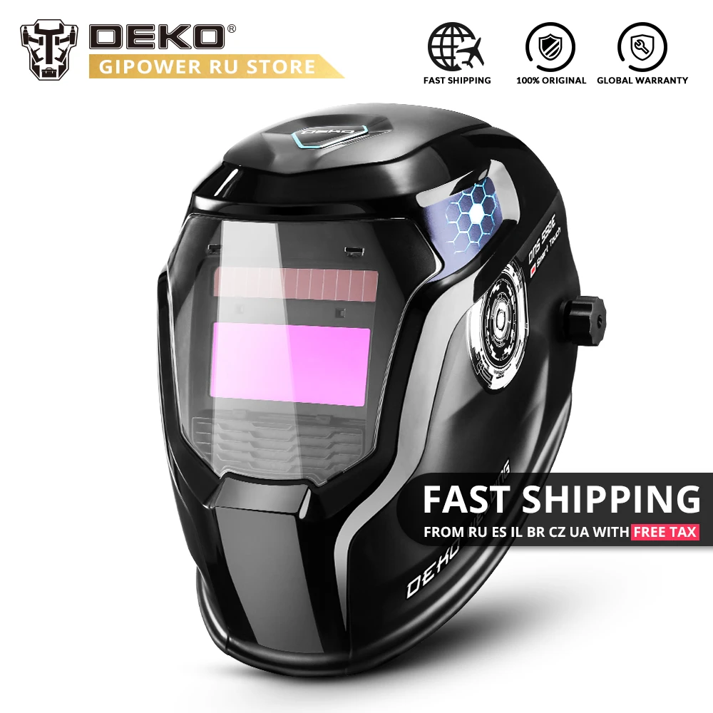 DEKO DNS 550E/980E Solar Power Auto Darkening Welding Helmet Wide Shade