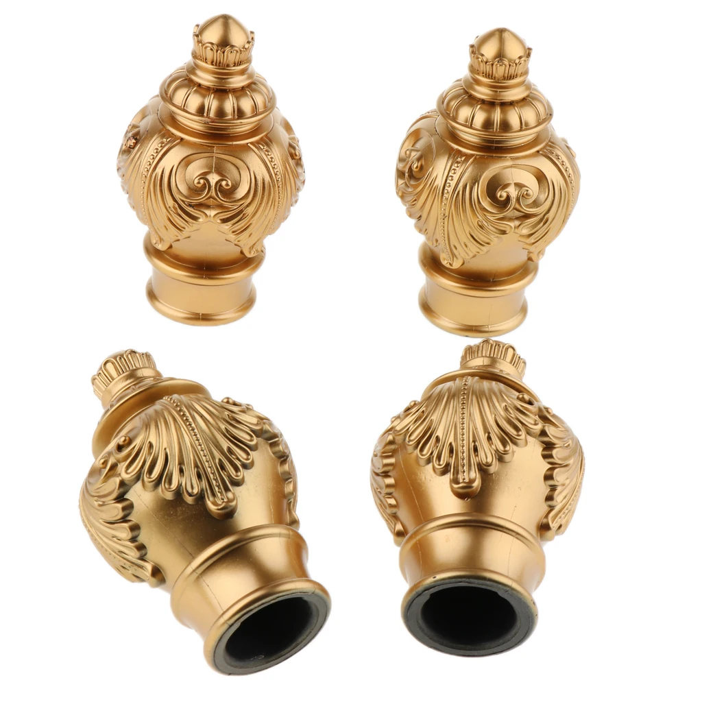 4 Pack Curtain Pole Ends Decorative Curtain Rod End Window Drapery Curtain Rod End Decorative Curtain Rod Ends Drape Rod Finials