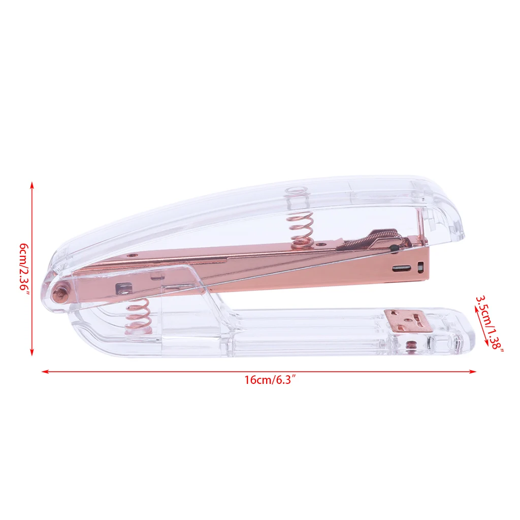 Модное розовое золото степлер металлический бампер с акриловым 24/6 26/6 практические ручные степлеры инструмент