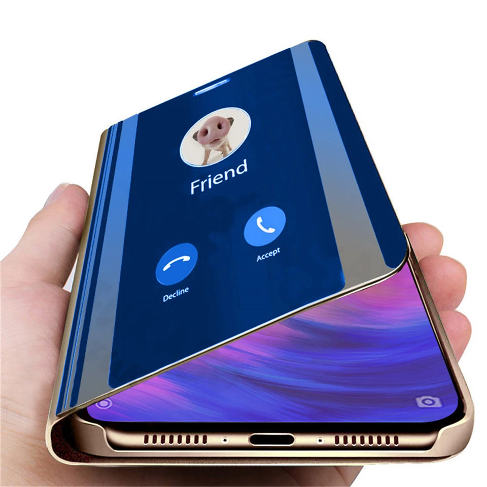 

Luxury Flip Standing Case For Xiaomi mi 9 A2 8 Lite A1 6X 5X Mirror Leather Case For Redmi 7 Note 7 6 Pro 5 Plus 6A 4 4X Cover