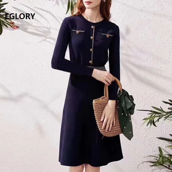 

High Quality Sweater Dress 2019 Autumn Casual Pink White Black Knitted Dress Ladies Beading Button Short Sleeve Bodycon Dress
