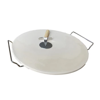 

Baking Tools with Wire Support High Temperature Pizza Tray with Pizza Knife Cordierite Slate Pizza Slate