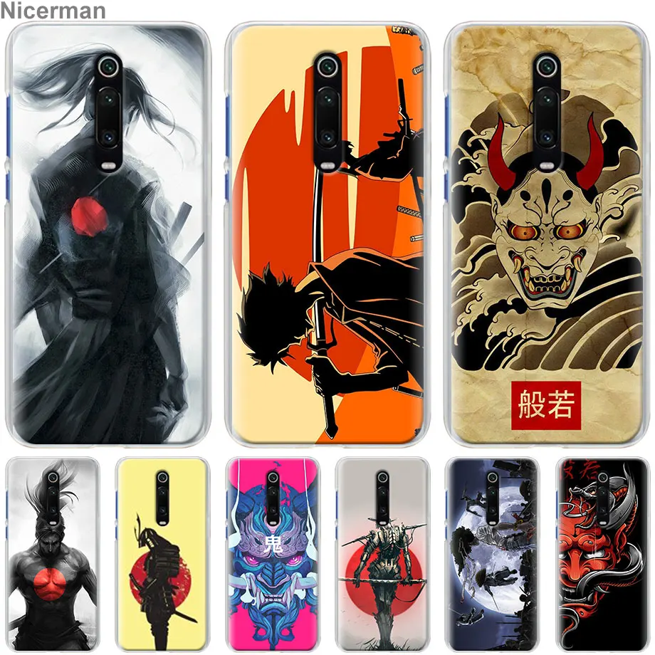 

Fantasy Samurai Hannya Mask Cases for Xiaomi Redmi K20 Pro Note 7 7S Y3 Note 6 5 Plus 6A 7A S2 GO Hard Phone Cover Capa