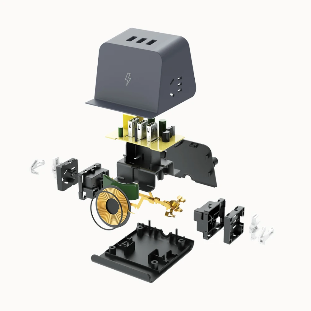 XIAOMI Aigo 5 Вт Беспроводная розетка для зарядного устройства 3D мини-розетка для розетки 3 usb порта Зарядка 6 устройств расширенные линейные розетки