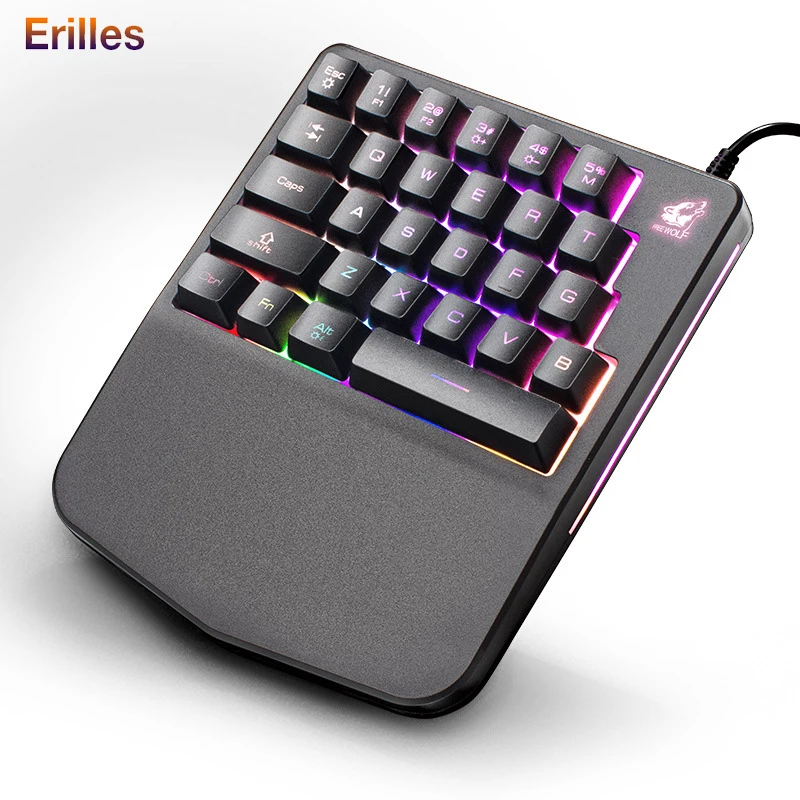 

Waterproof Mini Mechanical Keyboards Gaming Dota 2 Keyboards Numeric Keyboards Wired for Computer Laptop Keycaps LED Backlight