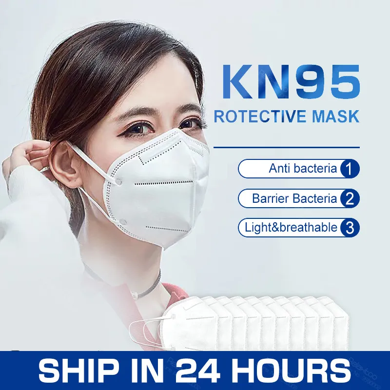 

50pcs KN95 Dustproof Anti-fog And Breathable Face Masks 95% Filtration Mouth Masks 4-Layer Mouth Muffle Cover masker Respirator