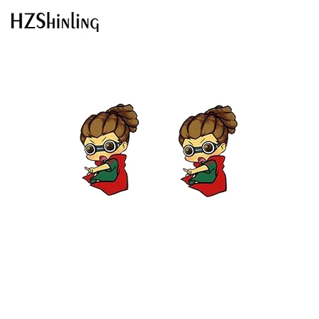 Новинка Inazuma Eleven Go акриловые серьги Аниме Chibi серьги-гвоздики эпоксидные серебряные серьги - Окраска металла: 9