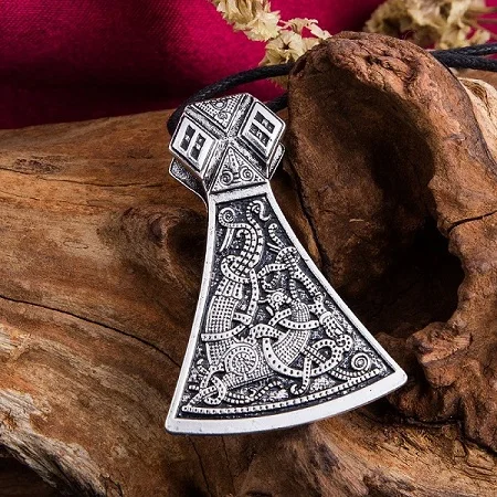 My shape славянский Тор молот Викинги топор подвеска в виде топора Бога Перуна ожерелья амулет викинга мужские и женские ювелирные изделия - Окраска металла: Wax Rope-Silver