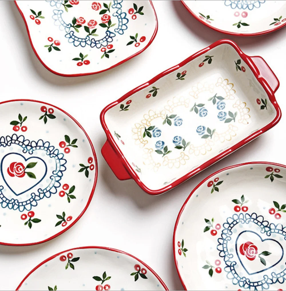 Household Ceramic Dish Creative Fruit Big Fish Dish Pasta Bowl Salad Bowl Soup Plate For Kitchen Dishes Dessert Tray