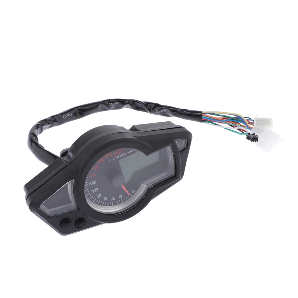 Universal Motorcycle 1000r/Min LCD Odometer Speedometer Tachometer Gauge Multi-function Universal Fits for Yamaha Honda