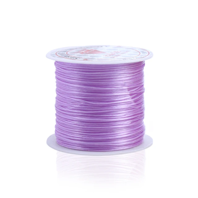 393inch/Roll Strong Elastic Crystal Beading Cord 1mm for Bracelets Stretch Thread String Necklace DIY Jewelry Making Cords Line light purple