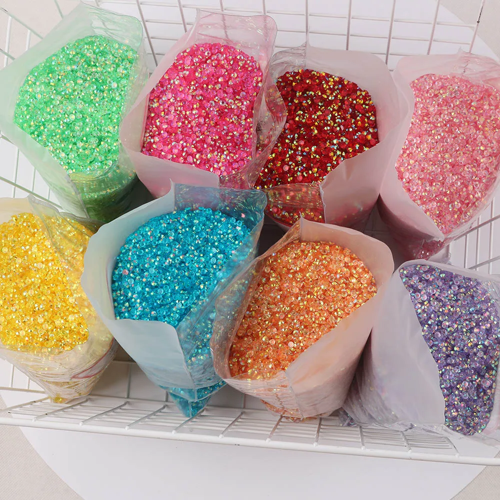 Description Picture 4 of itemBULK Wholesale Jelly AB Flatback Resin Rhinestones Candy Cab Color 3D Nail Art DIY Deco Bling Kit Supplies Embellishment