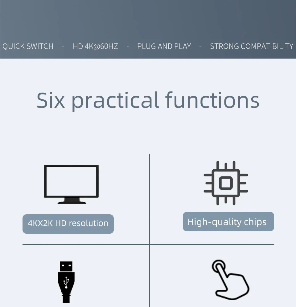Dualport 8K Displayport 1.4 KVM Switch USB Displayport KVM DP Switcher