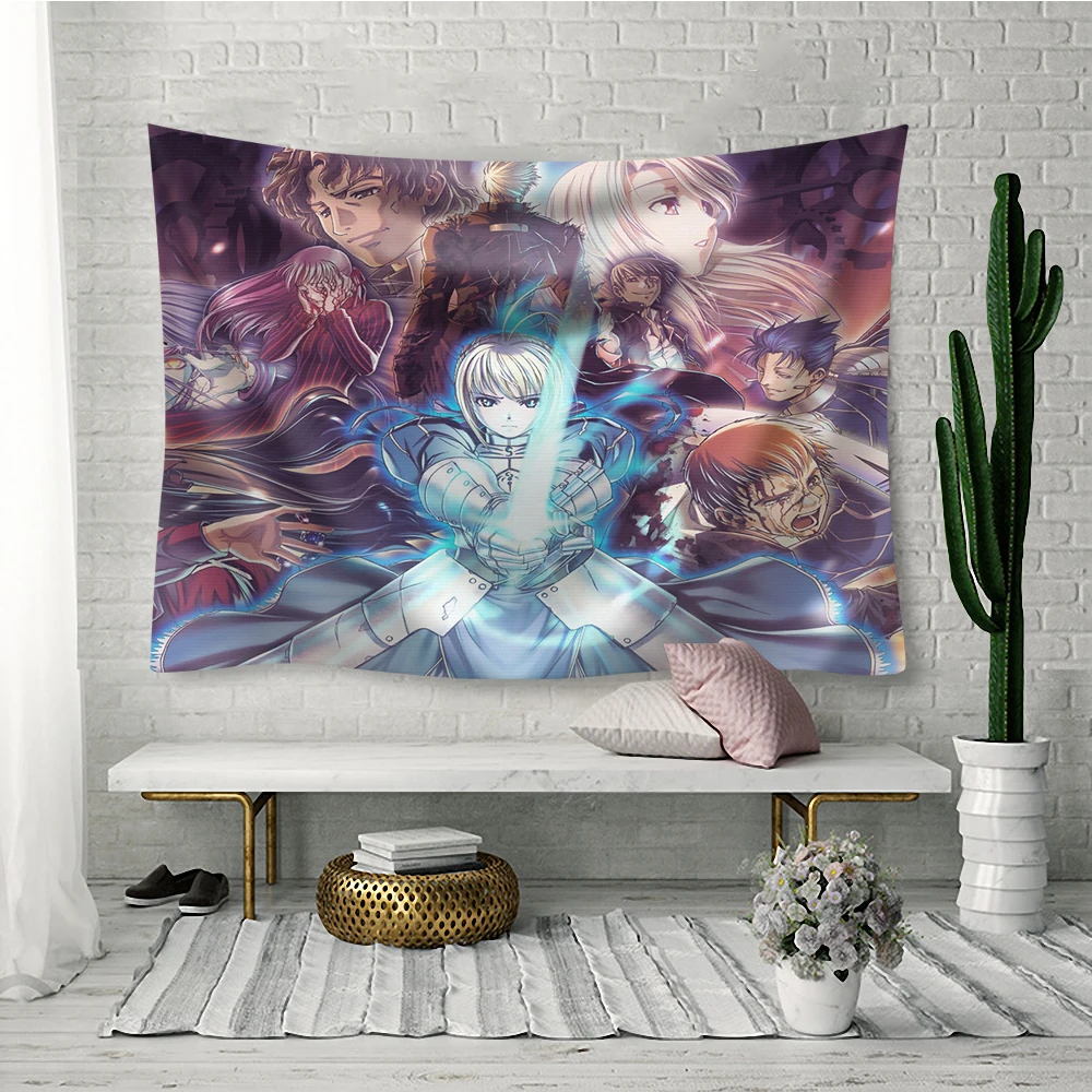 Комикс Fate/ночь гобелен на стену искусство полиэстер гобелен, ковер одеяло украшение для спальни для детей подарок большие столы стены 200X150 см