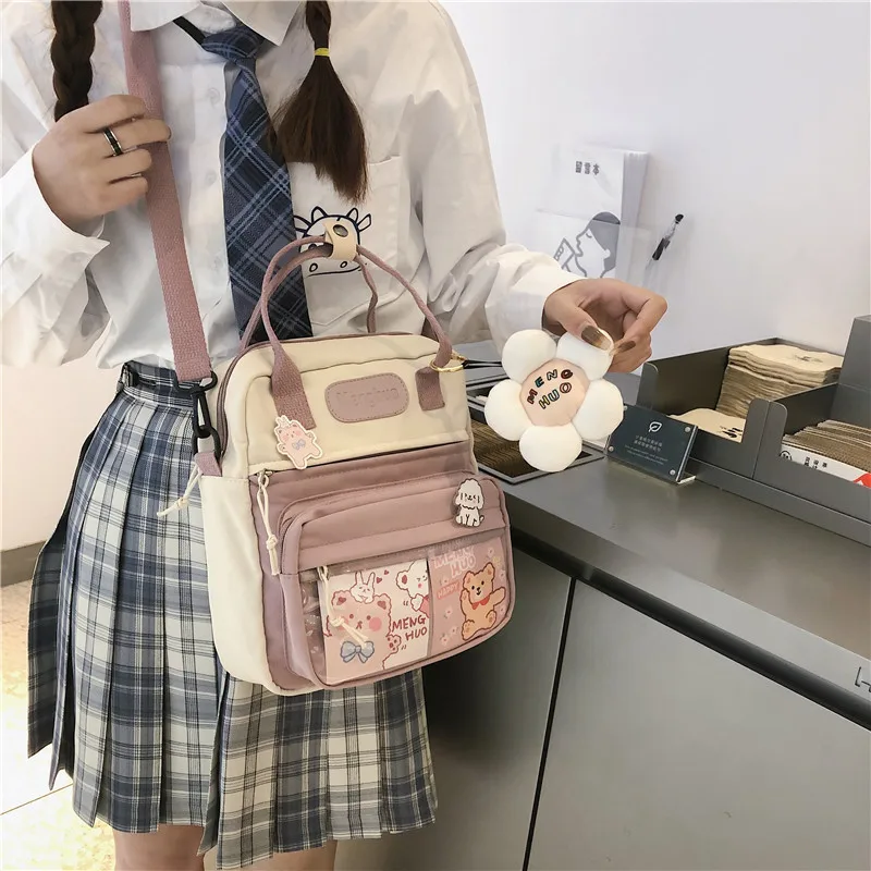 Korean Style Cute Mini Backpacks Women Waterproof Nylon Small Shoulder Bags For Teenage Girls Schoolbags Flower Travel Backpack