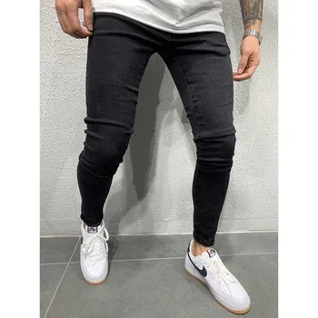 

new men's jeans black classic fashion designer denim skinny jeans men's casual high-quality slim hip-hop high street jeans 2020