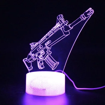 

Game Battle Royale Remote Control 3d Table Lamp Scar Sleep Light Bedroom Decoration Nightlight Projection Lamp