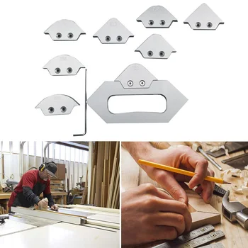 

8pcs Screws Radius Woodworking Grinding Templates Trimming Tool Rounded Corners Anti-rust Table Bit Router Set Chamfer Quick Jig