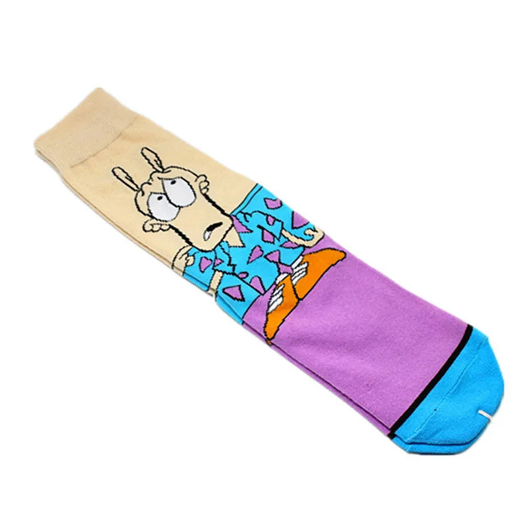 Personalized anime print socks fashion funny novelty cartoon men women sock comfort happy colorful stitching cotton crew socks