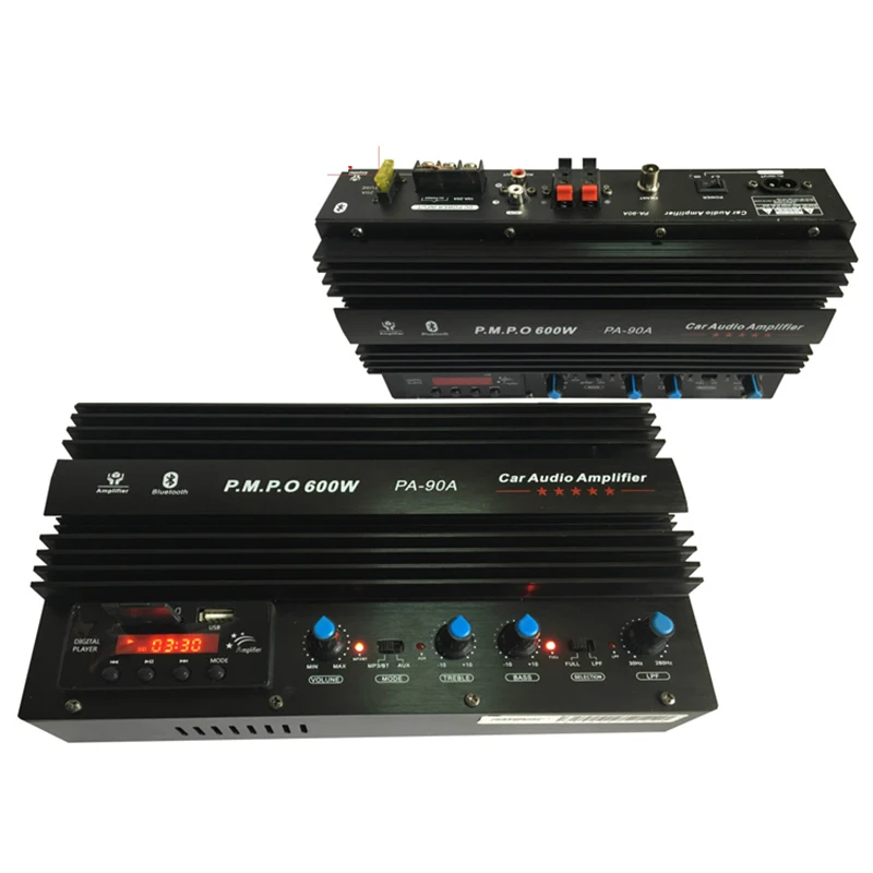 12V 600W Pa-90A 2-канальный Bluetooth автомобильный усилитель сабвуфера с Usb/Sd/Fm Дисплей Функция
